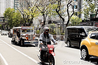 Colorful street views in Pasig, Manila. Editorial Stock Photo