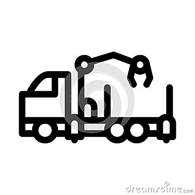 Manipulator truck icon vector outline illustration Vector Illustration