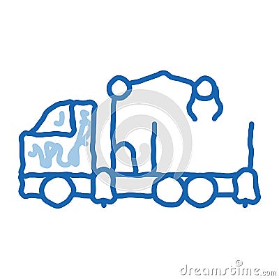 manipulator truck doodle icon hand drawn illustration Vector Illustration