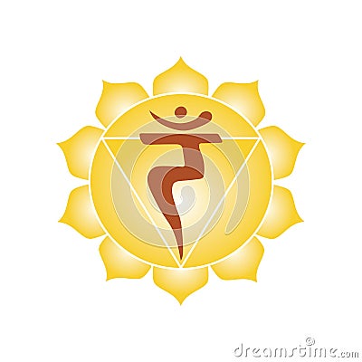 manipura chakra icon symbol esoteric yoga indian buddhism hinduism vector Vector Illustration