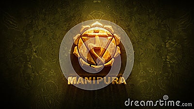 Manipura chakra Illustration, Les Sept Chakras, spiritual practices and meditation Stock Photo