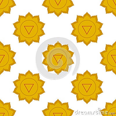 Manipura - solar plexus chakra. third chakra symbol. Seamless pa Stock Photo