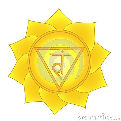 Manipura. Solar plexus, third chakra symbol Vector Illustration