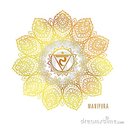 Chakras symbol coloring vector illustration. For logo yoga healing, mandala, meditation, kundalini Vector Illustration