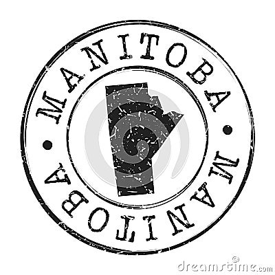 Manitoba Canada Map Postmark. Silhouette Postal Passport. Stamp Round Vector Icon. Vintage Postage Design. Vector Illustration
