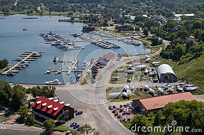 Manitoulin Island, Ontario, Canada - August 2, 2021: arieal view of Manitoulin Island on a summer day in Canada from a seaplane Editorial Stock Photo