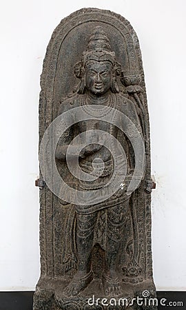 Manjusri, from 910th century found in Basalt, Bihar now exposed in the Indian Museum in Kolkata Stock Photo