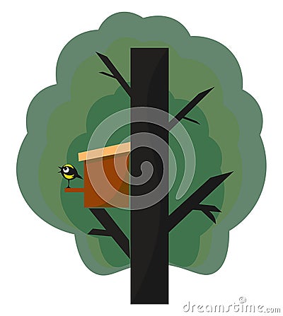 A cute nest box vector or color illustration Vector Illustration