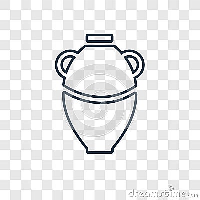 Manna Jar concept vector linear icon isolated on transparent background, Manna Jar concept transparency logo in outline style Vector Illustration