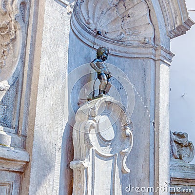 Manneken Pis Fountain, Brussels, Belgium Stock Photo