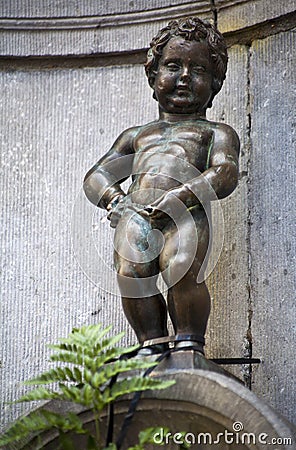 Manneken Pis (Peeing Boy) in Brussels Stock Photo