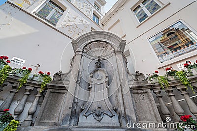 Manneken Pis sculpture in Brussels, Belgium Stock Photo