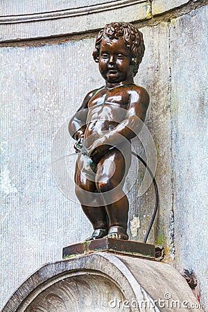 Manneken Pis sculpture in Brussels Stock Photo