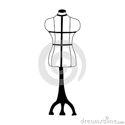 Mannequin. Black and white vector doodle isolated Vector Illustration