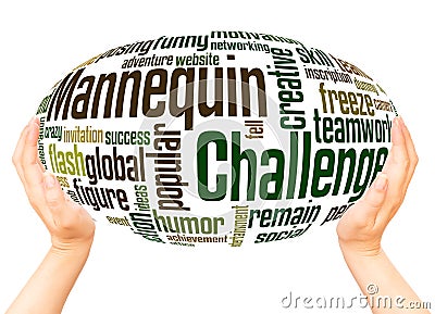 Mannequin challenge word cloud hand sphere concept Stock Photo