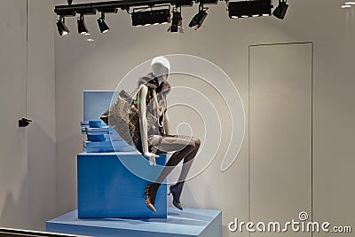 Mannequin in fashion showcase Stock Photo