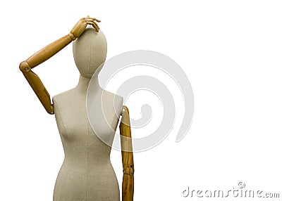 Mannequin (Form) Scratching Head Stock Photo