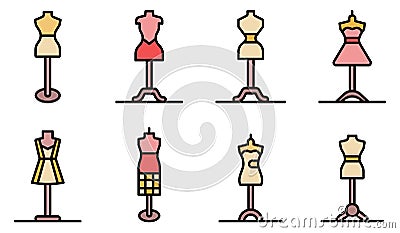 Mannequin icons vector flat Vector Illustration