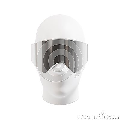 a mannequin isolated on a white background with Ski Goggles on Stock Photo