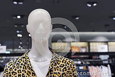 Mannequin male with summer clothes. Male mannequin in a boutique Stock Photo