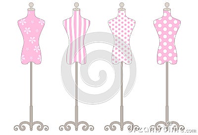 Mannequin Pink Collection Vector Illustration