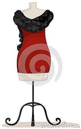 Mannequin with red dress Vector Illustration
