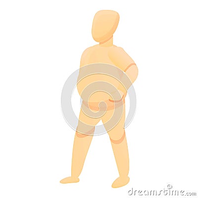 Mannequin standing icon, cartoon style Vector Illustration