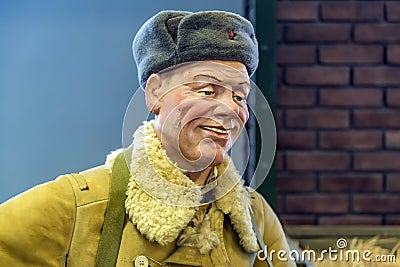 A mannequin stylized as a World War II exhibit in a museum Editorial Stock Photo