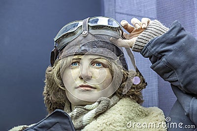 A mannequin stylized as a World War II exhibit in a museum Editorial Stock Photo