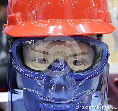 mannequin wearing safety helmet Stock Photo