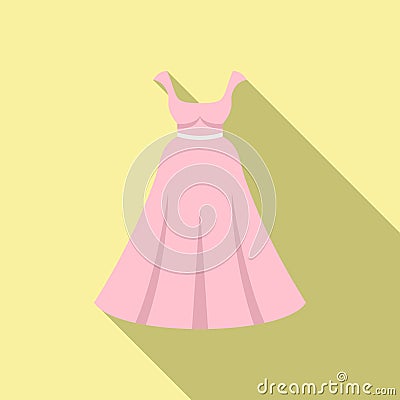 Mannequin wedding dress icon flat vector. Bride veil Stock Photo