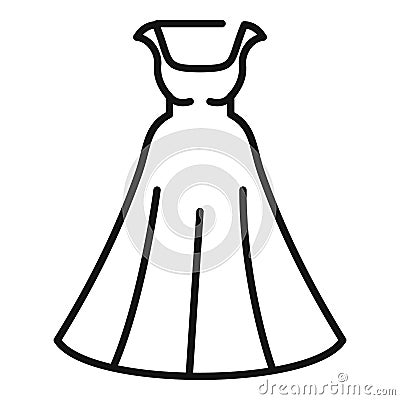 Mannequin wedding dress icon outline vector. Bride veil Vector Illustration