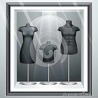 Mannequine in Display Vector Illustration