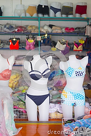 Mannequins dummies wearing underwear Editorial Stock Photo