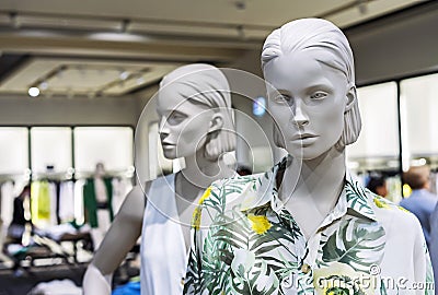 Mannequins female with summer clothes. Female dummys Stock Photo