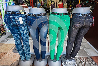 Mannequins Rear Clothing Store Editorial Stock Photo