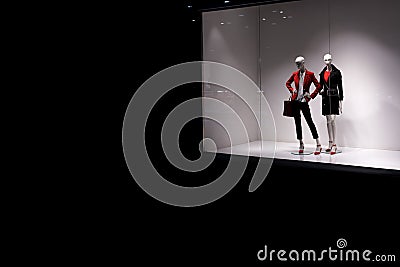 Mannequins stand high Stock Photo