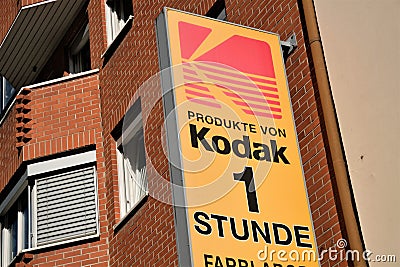 Kodak signage on building exterior Editorial Stock Photo