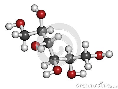 Mannitol mannite, manna sugar molecule. Used as sweetener, drug, etc. Stock Photo