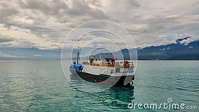 Manokwari, January 28 2023, Wooden Ship in Manokwari Waters Sails Towards Wasior Editorial Stock Photo