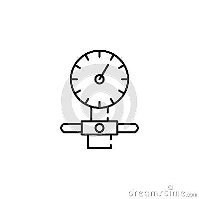 manometer, odometer icon. Element of temperature control equipment for mobile concept and web apps illustration. Thin line icon Cartoon Illustration