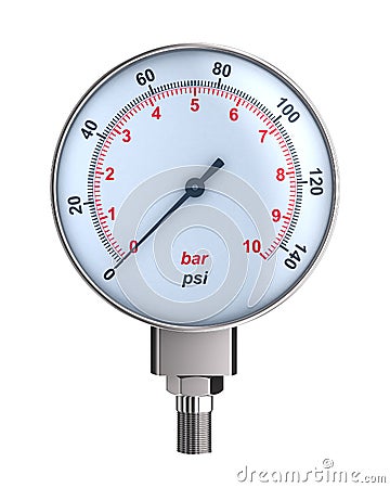 Manometer on white background. Isolated 3d illustration Cartoon Illustration