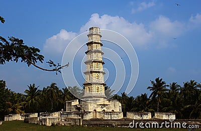 Manora fort tower with battlement and windows. Stock Photo