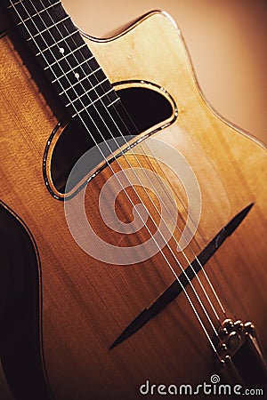 Manouche Guitar Details Stock Photo