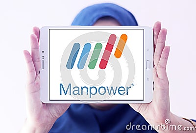 Manpower company logo Editorial Stock Photo
