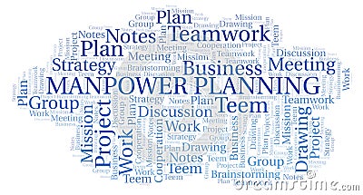 Manpower Planning word cloud. Stock Photo