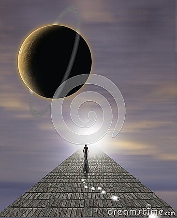 Mans Journey of the Soul Stock Photo