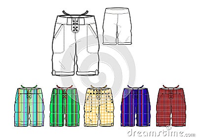 Mans Miami shorts Yarn dyed design template Stock Photo