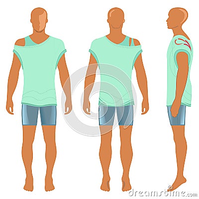 Mans silhouette in summertime clothes Vector Illustration