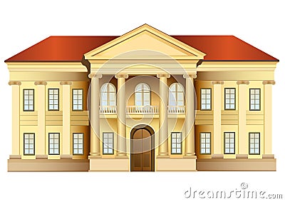 Mansion with columns vector Vector Illustration